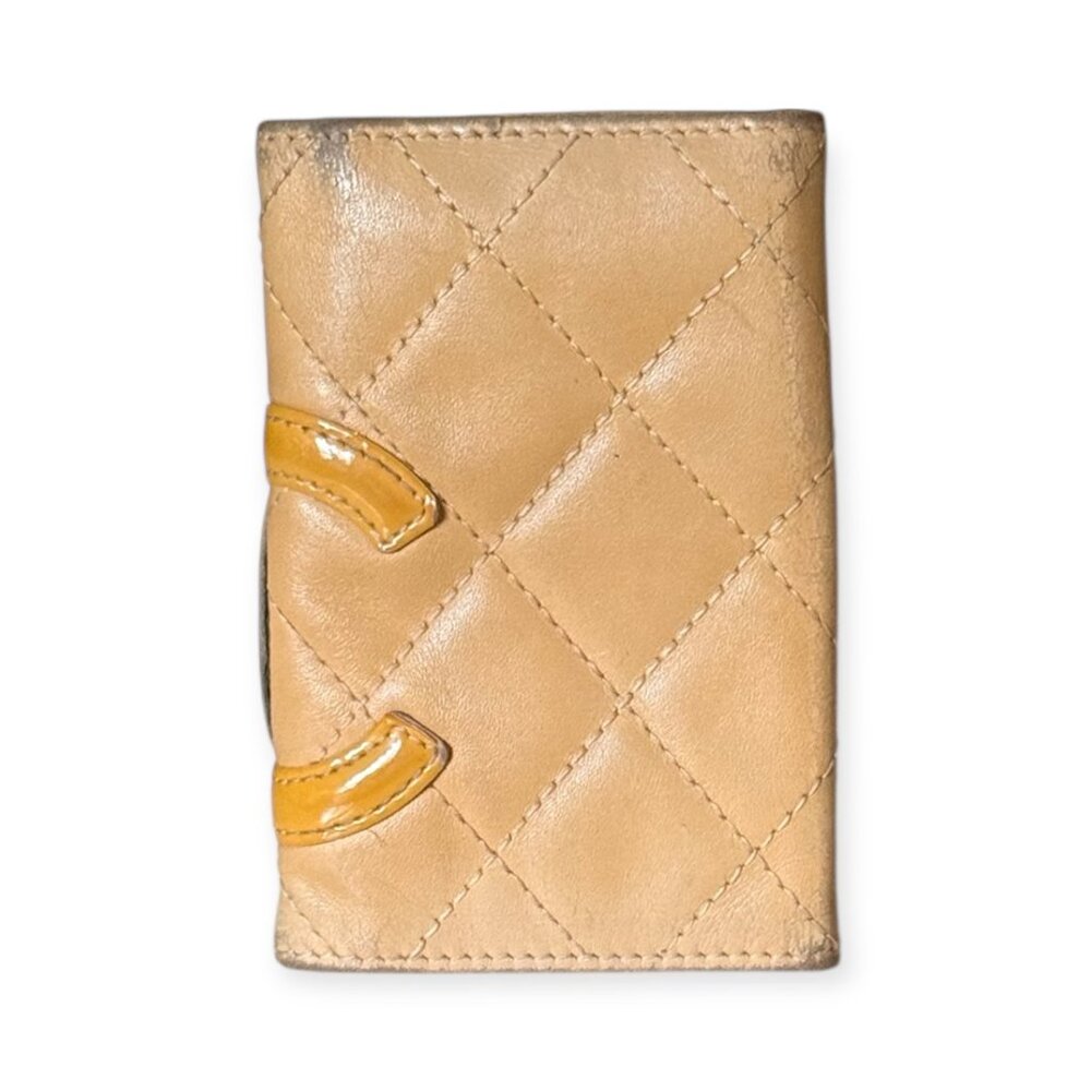 Vintage Chanel Cambon Peach Nude Quilted Leather Key Case | Box - Picture 3 of 10